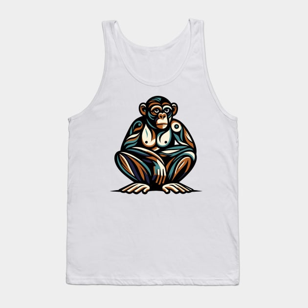 Pop art monkey illustration. cubism illustration of monkey Tank Top by gblackid